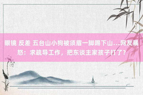 眼镜 反差 五台山小狗被须眉一脚踢下山…网友暴怒：求疏导工作，把东谈主家孩子打了？