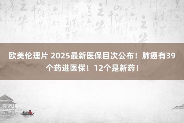 欧美伦理片 2025最新医保目次公布！肺癌有39个药进医保！12个是新药！